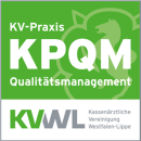 Siegel: KPQM Qualitätsmanagement der Kassenärztlichen Vereinigung Westfalen-Lippe (KVWL).